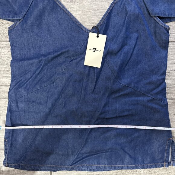 7 For All Mankind Blue Denim Tank Top XS NWT - Picture 5 of 8